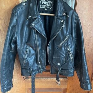 First Manufacturing Black Leather Jacket